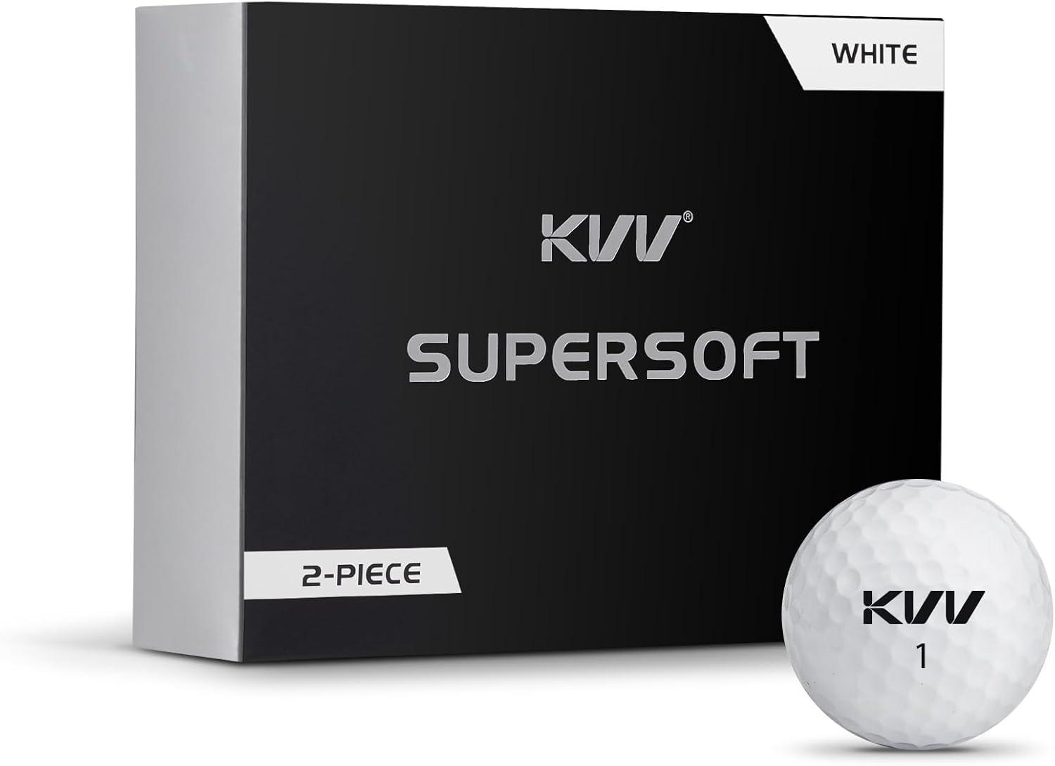 imageKVV 2Piece Golf Balls High Performance Golf Ball for Distance Super Soft One DozenWhite