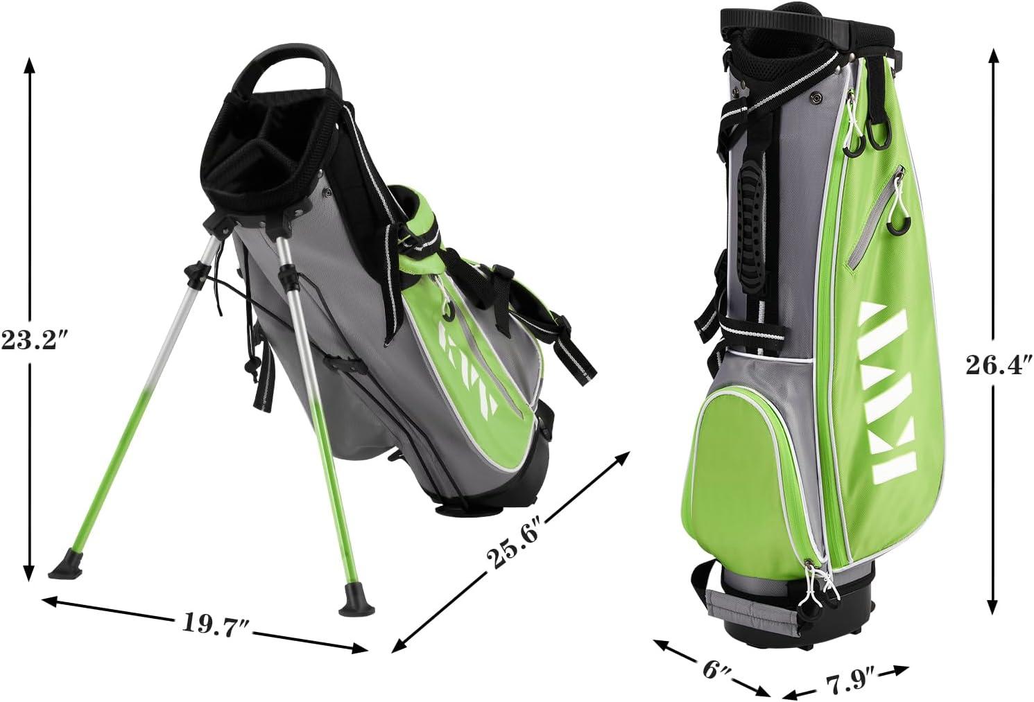 imageKVV Junior Golf Stand Bag Lightweight Golf Stand Bag for Children Kids Ages 46791012Lime