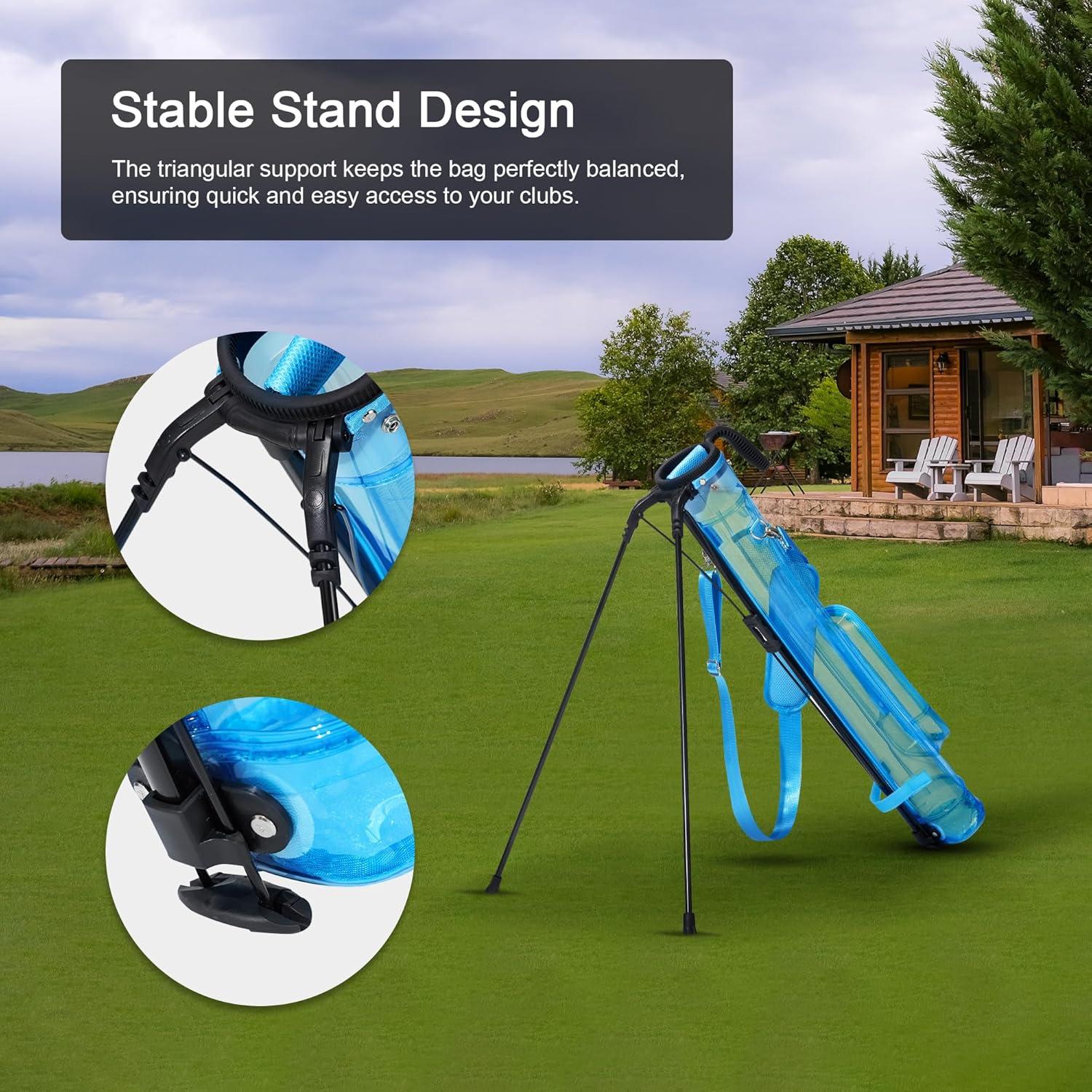 imageKVV Lightweight Sunday Golf Stand Bag Colorful Fashion Pitch and Putt Golf BagBlue