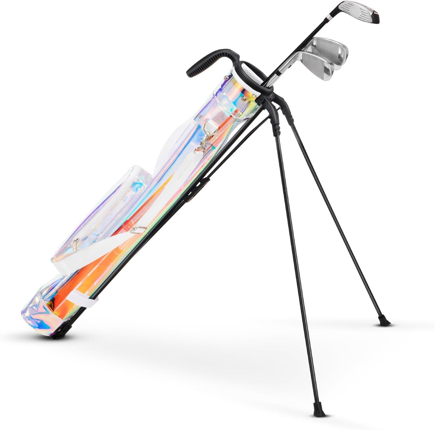 imageKVV Lightweight Sunday Golf Stand Bag Colorful Fashion Pitch and Putt Golf BagHolographic