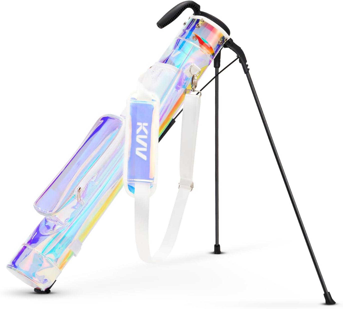 imageKVV Lightweight Sunday Golf Stand Bag Colorful Fashion Pitch and Putt Golf BagHolographic