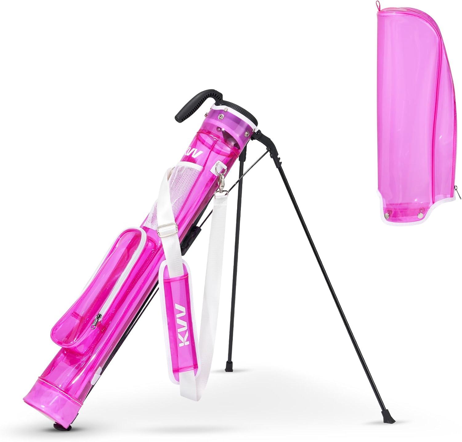 imageKVV Lightweight Sunday Golf Stand Bag Colorful Fashion Pitch and Putt Golf BagRose