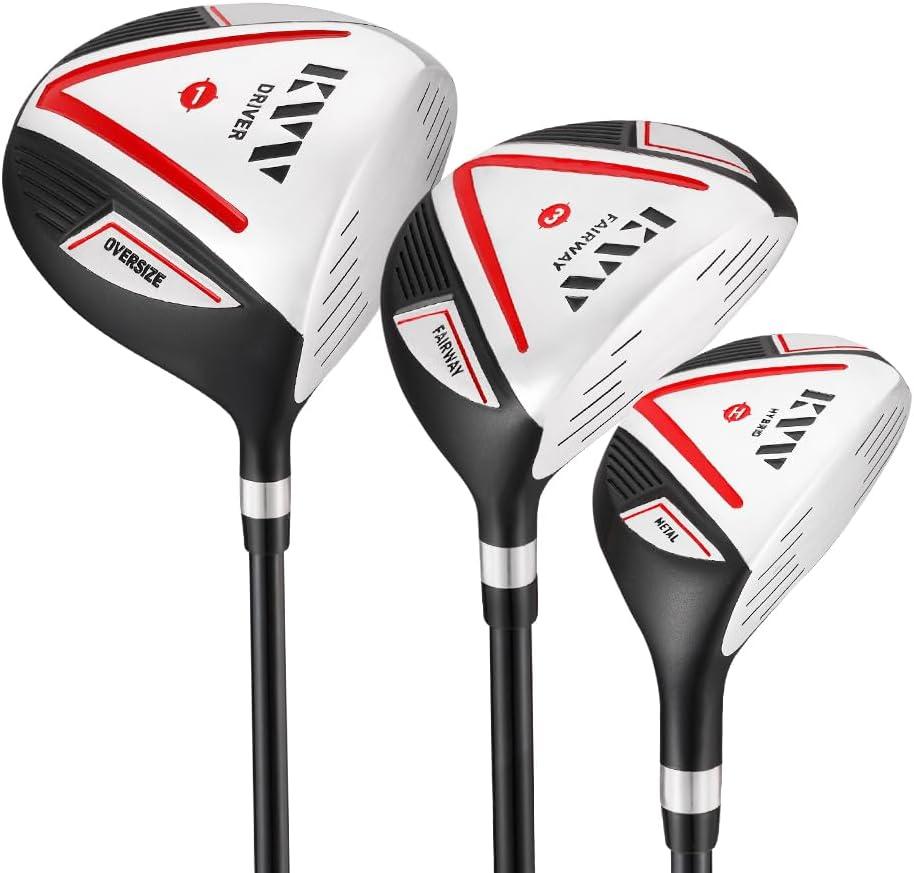 imageKVV Mens Golf Clubs Package Set 11Club Complete Set withWithout Stand Bag7Piece Irons 5P Right HandedLeft HandedBlack