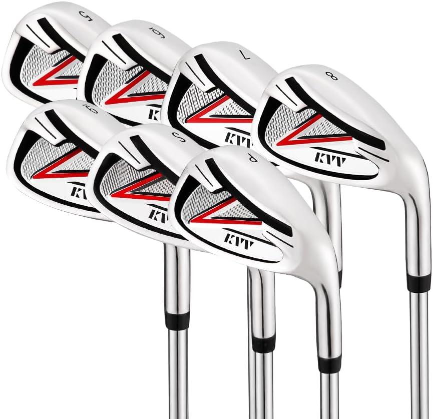 imageKVV Mens Golf Clubs Package Set 11Club Complete Set withWithout Stand Bag7Piece Irons 5P Right HandedLeft HandedBlack