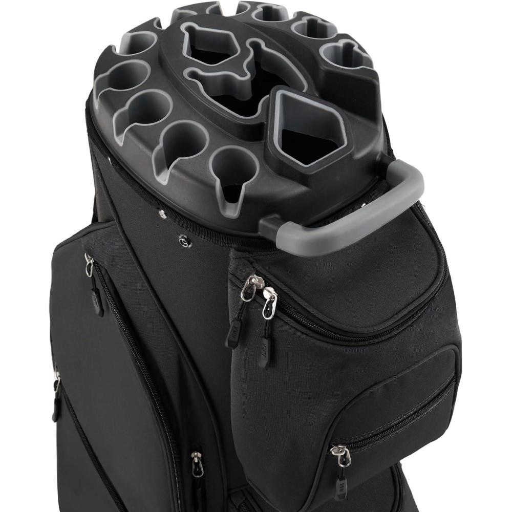 imageKVV 14 Way TopMolded Organizer Cart Bag with Rain Cover Full Length Divider Spacious Cooler PocketsBlack
