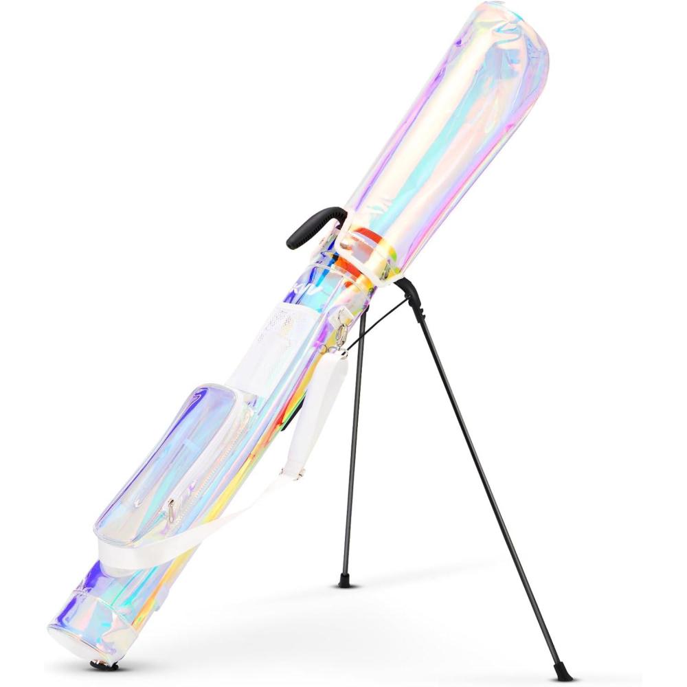 imageKVV Lightweight Sunday Golf Stand Bag Colorful Fashion Pitch and Putt Golf BagHolographic