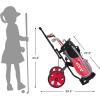KVV 2-Wheel Junior Golf Cart for 3-10 Years Old Adjustable Upper Bracket(Red/Black)