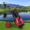 KVV 2-Wheel Junior Golf Cart for 3-10 Years Old Adjustable Upper Bracket(Red/Black)