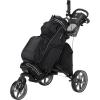 KVV 3 Wheel 360 Rotating Front Wheel Golf Push Cart Open and Close in ONE Second-Free Umbrella Holder Included(Black/Charcoal)