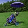 KVV 3 Wheel 360 Rotating Front Wheel Golf Push Cart Open and Close in ONE Second-Free Umbrella Holder Included(Blue/Black)