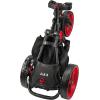 KVV 3 Wheel 360 Rotating Front Wheel Golf Push Cart Open and Close in ONE Second-Free Umbrella Holder Included(Red/Black)