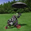 KVV 3 Wheel 360 Rotating Front Wheel Golf Push Cart Open and Close in ONE Second-Free Umbrella Holder Included(Red/Black)