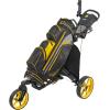 KVV 3 Wheel 360 Rotating Front Wheel Golf Push Cart Open and Close in ONE Second-Free Umbrella Holder Included(Yellow/Charcoal)