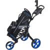 KVV 3 Wheel Golf Push Cart Ultra Lightweight Smallest Folding Size, New-Version Scorecard Holder(Black/Blue)