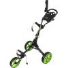 KVV 3 Wheel Golf Push Cart Ultra Lightweight Smallest Folding Size, New-Version Scorecard Holder(Black/Lime)