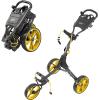 KVV 3 Wheel Golf Push Cart Ultra Lightweight Smallest Folding Size, New-Version Scorecard Holder(Charcoal/Yellow)