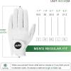 KVV Cabretta Leather Golf Gloves for Men, Mens Golf Gloves Worn on Left Hand, Premium Grip, Exceptional Comfort(Medium-Large)