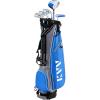 KVV Junior Complete Golf Club Set for Kids/Children Right Hand, Includes Oversize Driver, Irons, Putter, Head Cover, Portable Golf Stand Bag(Blue 11-13)