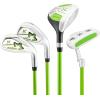 KVV Junior Complete Golf Club Set for Kids/Children Right Hand, Includes Oversize Driver, Irons, Putter, Head Cover, Portable Golf Stand Bag(Lime 5-7)