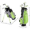 KVV Junior Complete Golf Club Set for Kids/Children Right Hand, Includes Oversize Driver, Irons, Putter, Head Cover, Portable Golf Stand Bag(Lime 5-7)