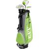 KVV Junior Complete Golf Club Set for Kids/Children Right Hand, Includes Oversize Driver, Irons, Putter, Head Cover, Portable Golf Stand Bag(Lime 8-10)