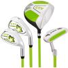 KVV Junior Complete Golf Club Set for Kids/Children Right Hand, Includes Oversize Driver, Irons, Putter, Head Cover, Portable Golf Stand Bag(Lime 8-10)