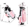 KVV Junior Complete Golf Club Set for Kids/Children Right Hand, Includes Oversize Driver, Irons, Putter, Head Cover, Portable Golf Stand Bag(Pink 5-7)