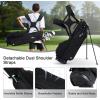 KVV Junior Golf Bag, Lightweight Golf Stand Bag for Young Players for Ages 4-6,6-8,9-12, 12 and Up(Black)