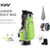 KVV Junior Golf Stand Bag, Lightweight Golf Stand Bag for Children Kids Ages 4-6/7-9/10-12(Lime)
