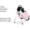 KVV Junior Golf Stand Bag, Lightweight Golf Stand Bag for Children Kids Ages 4-6/7-9/10-12(Pink)