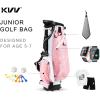 KVV Junior Golf Stand Bag, Lightweight Golf Stand Bag for Children Kids Ages 4-6/7-9/10-12(Pink)