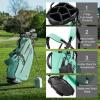 KVV Lightweight Golf Stand Bag with 7 Way Full-Length Dividers, 5 Zippered Pockets, Automatically Adjustable Dual Straps，Elegant Design(Lagon)
