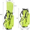 KVV Lightweight Golf Stand Bag with 7 Way Full-Length Dividers, 5 Zippered Pockets, Automatically Adjustable Dual Straps，Elegant Design(Lime)