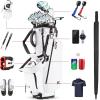 KVV Lightweight Golf Stand Bag with 7 Way Full-Length Dividers, 5 Zippered Pockets, Automatically Adjustable Dual Straps，Elegant Design(White)