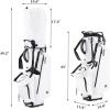KVV Lightweight Golf Stand Bag with 7 Way Full-Length Dividers, 5 Zippered Pockets, Automatically Adjustable Dual Straps，Elegant Design(White)