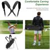 KVV Lightweight Pitch and Putt Golf Bag with Stand, Adjustable Dual Straps, Golf Stand Bag for Extra Storage in a Smaller Size(Black)