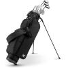 KVV Lightweight Pitch and Putt Golf Bag with Stand, Adjustable Dual Straps, Golf Stand Bag for Extra Storage in a Smaller Size(Black)