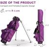 KVV Lightweight Pitch and Putt Golf Bag with Stand, Adjustable Dual Straps, Golf Stand Bag for Extra Storage in a Smaller Size(Dramatic Magenta)