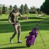 KVV Lightweight Pitch and Putt Golf Bag with Stand, Adjustable Dual Straps, Golf Stand Bag for Extra Storage in a Smaller Size(Dramatic Magenta)