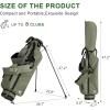 KVV Lightweight Pitch and Putt Golf Bag with Stand, Adjustable Dual Straps, Golf Stand Bag for Extra Storage in a Smaller Size(Light Grey)