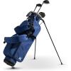 KVV Lightweight Pitch and Putt Golf Bag with Stand, Adjustable Dual Straps, Golf Stand Bag for Extra Storage in a Smaller Size(Navy)