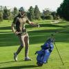 KVV Lightweight Pitch and Putt Golf Bag with Stand, Adjustable Dual Straps, Golf Stand Bag for Extra Storage in a Smaller Size(Navy)