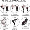 KVV Men’s Complete Golf Clubs Package Set Includes Driver, Fairway, Hybrid, 5#-P# Irons, Putter, Stand Bag, Head Covers, Right Handed