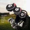 KVV Men’s Complete Golf Clubs Package Set Includes Driver, Fairway, Hybrid, 5#-P# Irons, Putter, Stand Bag, Head Covers, Right Handed