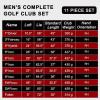 KVV Men’s Golf Clubs Package Set, 11-Club Complete Set with/Without Stand Bag/7-Piece Irons (5~P#), Right Handed/Left Handed(Black)