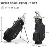 KVV Men’s Golf Clubs Package Set, 11-Club Complete Set with/Without Stand Bag/7-Piece Irons (5~P#), Right Handed/Left Handed(Black/Red)