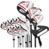 KVV Men’s Golf Clubs Package Set, 11-Club Complete Set with/Without Stand Bag/7-Piece Irons (5~P#), Right Handed/Left Handed(Black/Red)