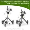 KVV Mini-Pro Deluxe Golf Cart for All Age Groups,Golf Push Cart with Adjustable Upper Bracket, 360 Swivel Front Wheel, Ultra-Compact Size（Charcoal）(KVV-MP300)