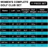 KVV Premium Right Hand Golf Club Set 11-Piece Set for Women, Including Driver, Fairway, Hybrid, 5#-P# Irons, Putter Steel Shaft Regular Flex Golf Clubs, with/Without Golf Bag(Blue)