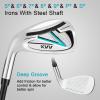 KVV Premium Right Hand Golf Club Set 11-Piece Set for Women, Including Driver, Fairway, Hybrid, 5#-P# Irons, Putter Steel Shaft Regular Flex Golf Clubs, with/Without Golf Bag(Blue)